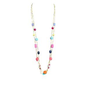 Chico's Necklace Jewelry Statement 41" Adjustable Multicolor Beaded Multilayered